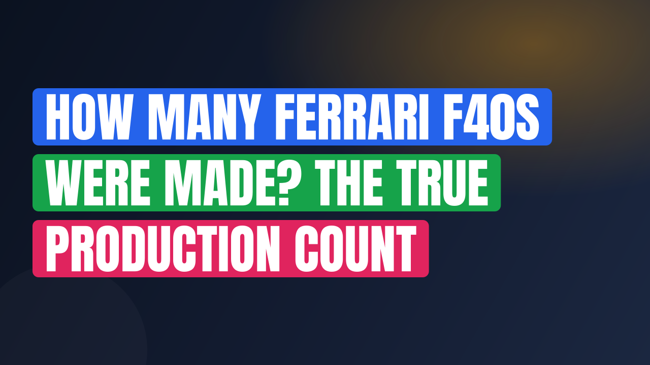 How Many Ferrari F40s Were Made? The True Production Count